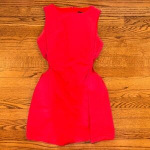 Women's Sleeveless Cutout Sheath Dress in Bright Red